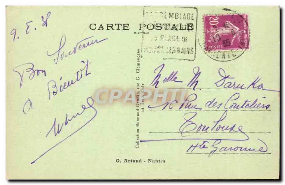 Chegada à Côte d'Argent pela Floresta — Roncq-les-Bains (Charente-Inf.) - Verso