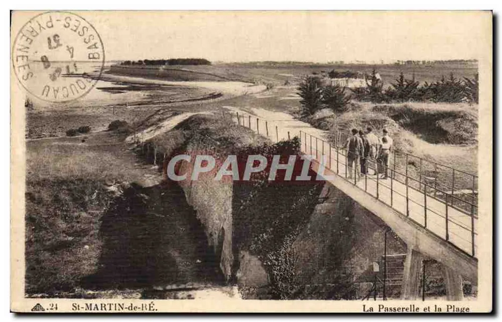 St-MARTIN-de-RÉ — Die Brücke und der Strand — Verlag: DES ARTS PHOTOMÉCANIQUES TRASBOURG-SCHILTIGHEIM - Vorderseite