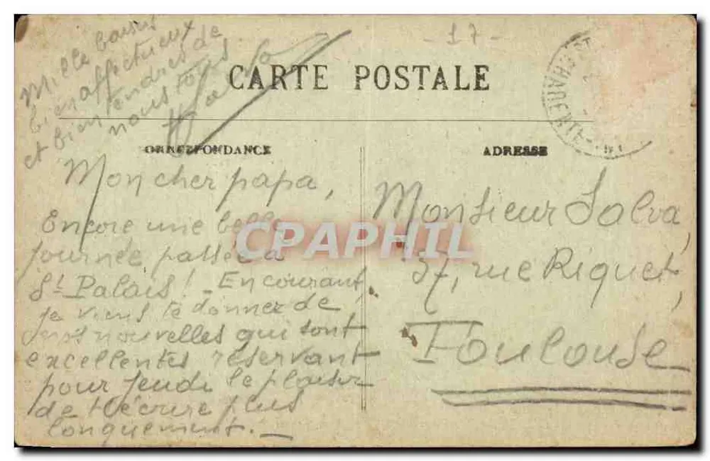 Saint-Palais-sur-Mer — Le Bureau — La Grande Conche — La Plage — Marcel Delbay, phototypie, Cardeaux - Rückseite