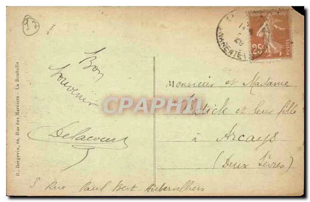 La Rochelle — Grand Encan, Rue Saint-Jean — Verlag R. Bergevin, Nr. 936 - Rückseite