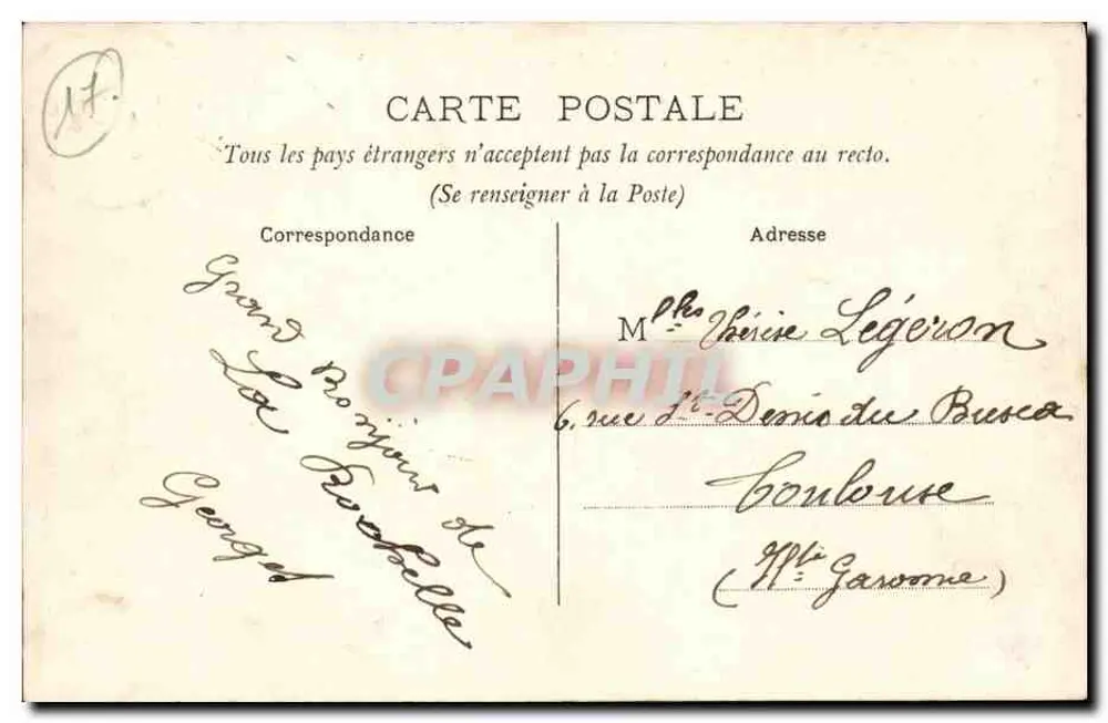 La Rochelle — O Cours Richard — PP. - Verso