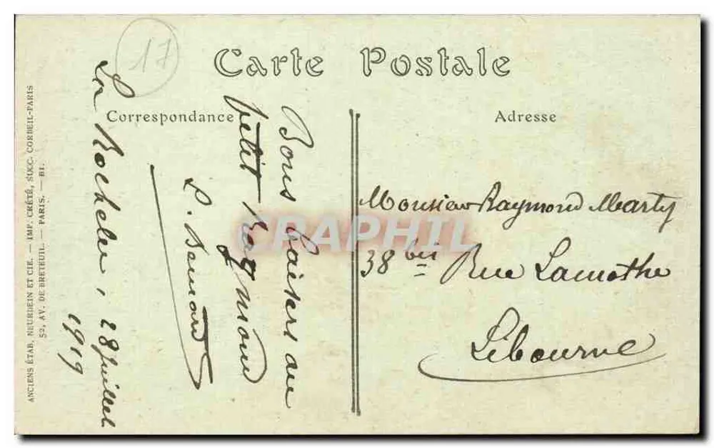 La Rochelle — Das Rathaus — Anciens Étab. Neubrihen et Cie, Paris - Rückseite