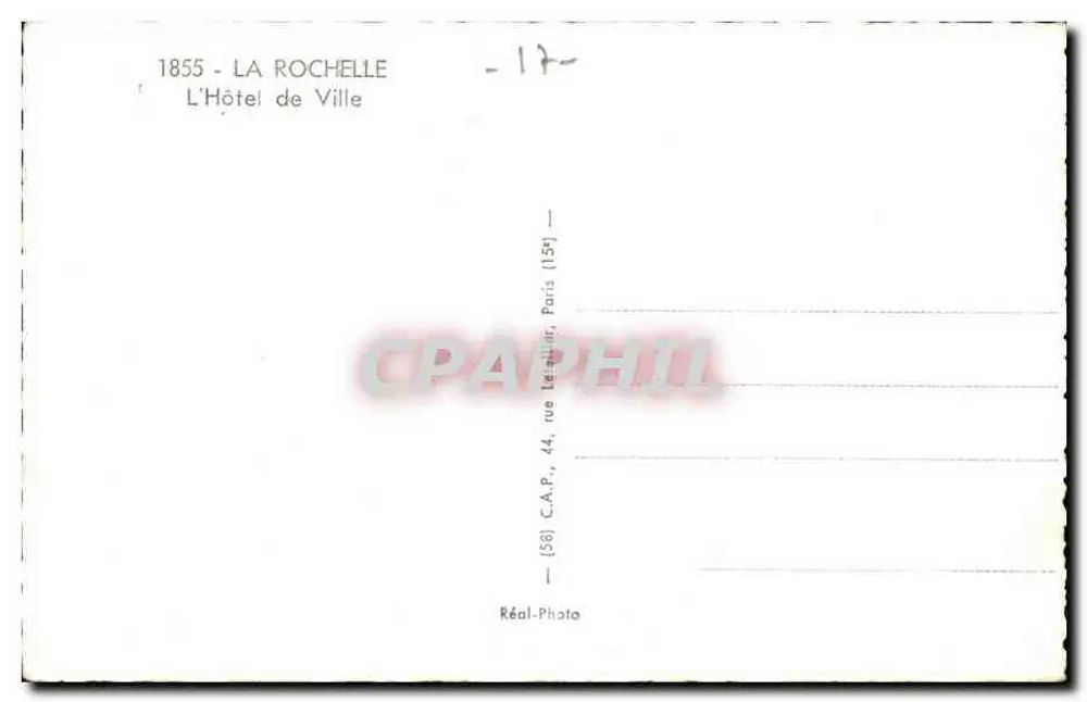 La Rochelle — Das Rathaus — Réal-Photo, Paris - Rückseite