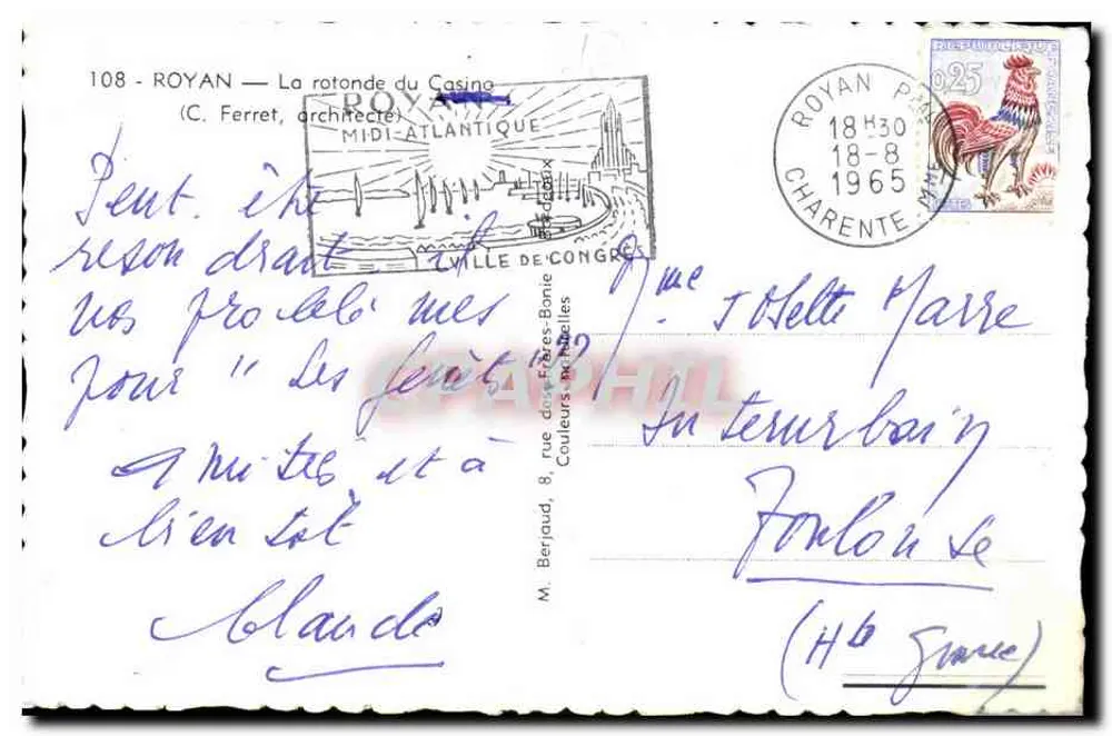 A Rotonda do Casino — Royan — (C. Ferret, arquiteto) — Tito - Verso
