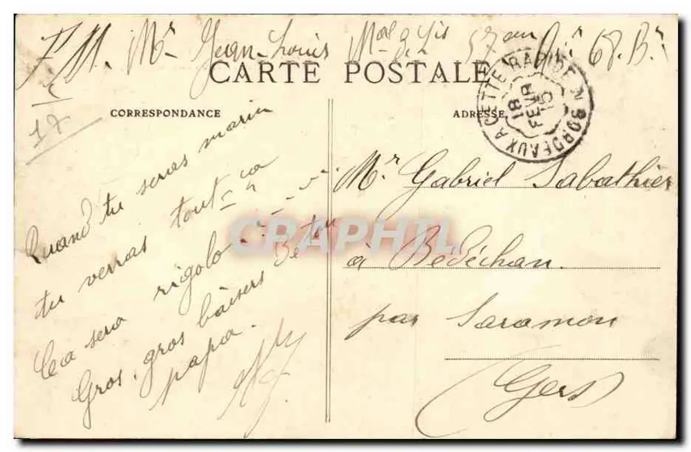 La Pallice-Rochelle — Die Mole, ein stürmischer Tag — L. C. — Nr. 1124 - Rückseite