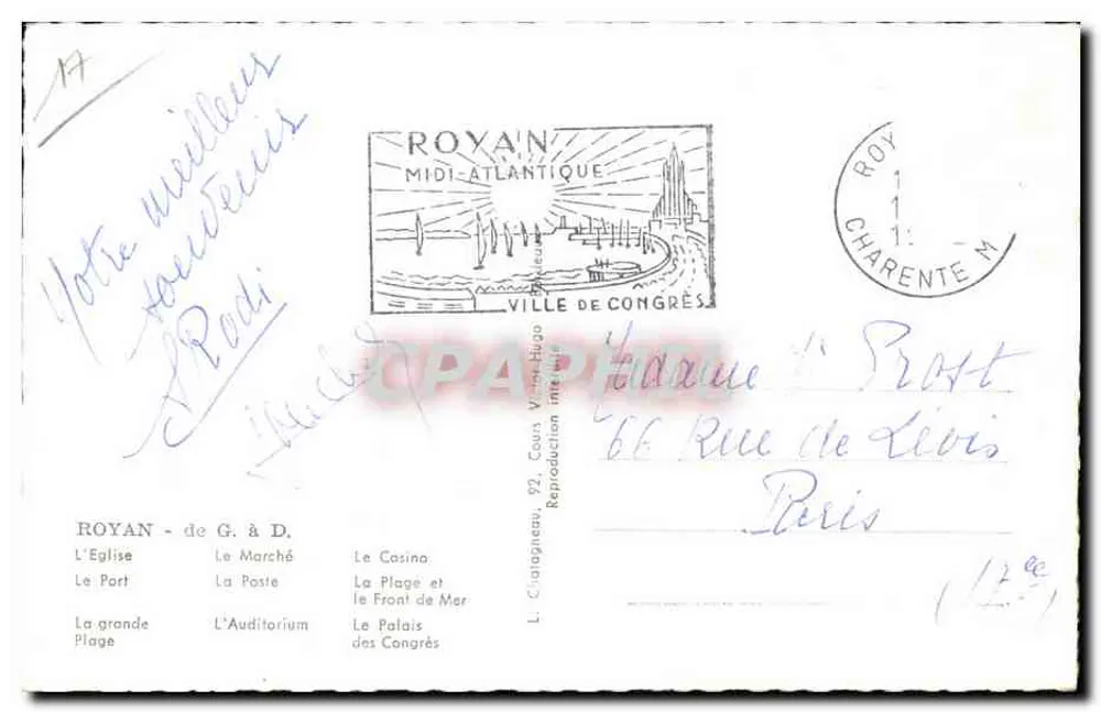 Royan — Panoramablick — L. Chiaigneau, 92, Cours Victor Hugo - Rückseite
