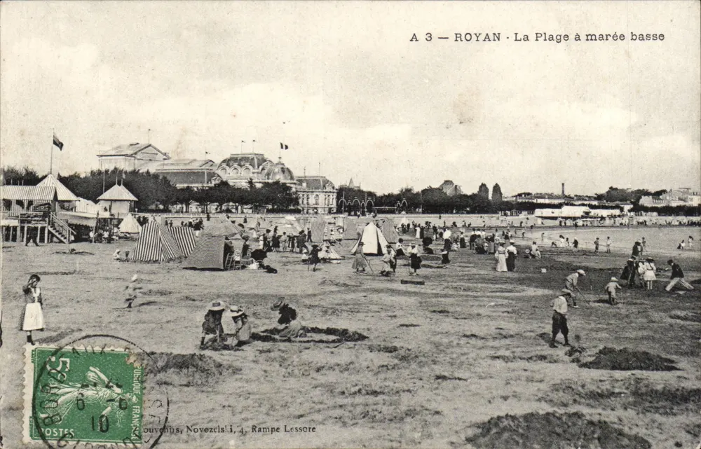 Royan - A Praia com maré baixa — editor Rampe Lessore, n° A 3 - Frente