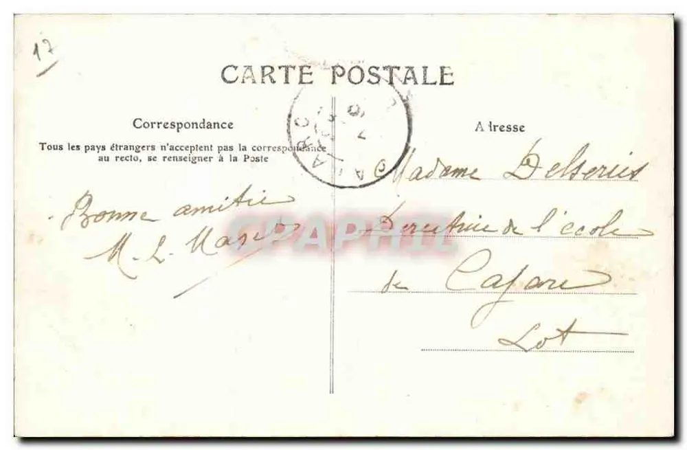 Royan - A Praia com maré baixa — editor Rampe Lessore, n° A 3 - Verso