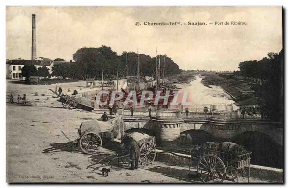 Porto de Ribérou - Saujon - Charente-Inférieure — Tische Braun, n°49 - Frente