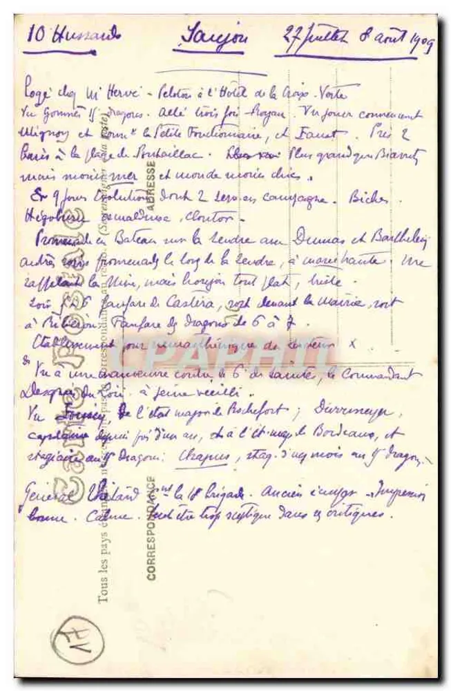 Porto de Ribérou - Saujon - Charente-Inférieure — Tische Braun, n°49 - Verso
