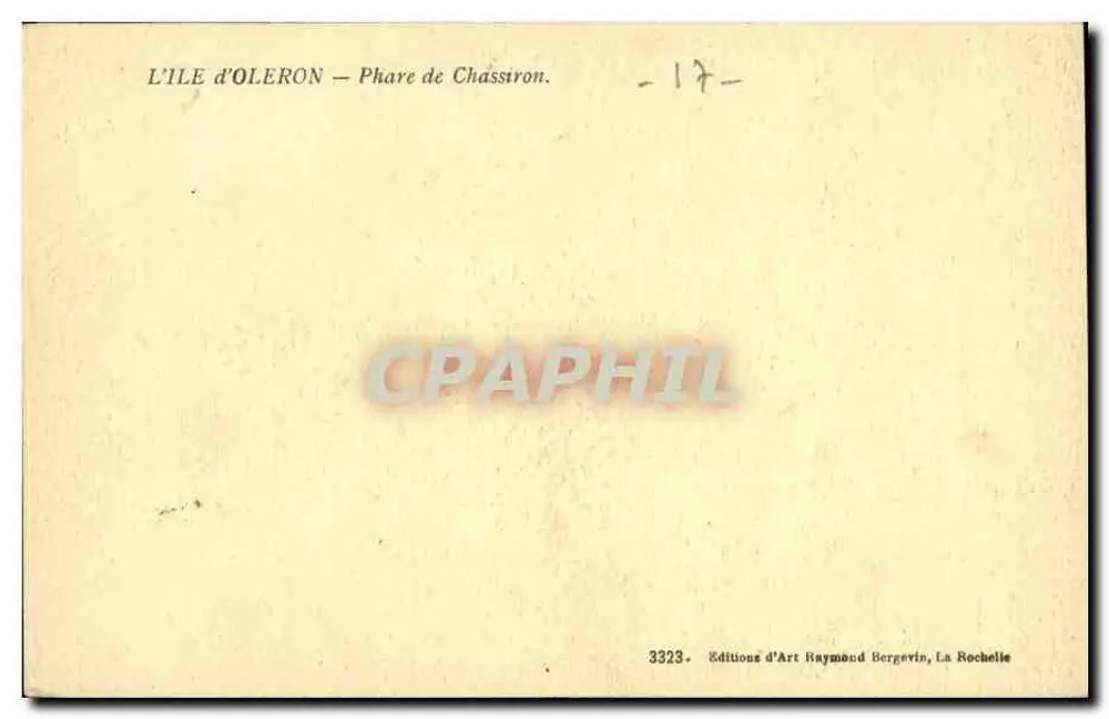 Farol de Chassiron — Ilha de Oléron — Éditions d'Art Raymond Bergevin, La Rochelle, n°3323 - Verso