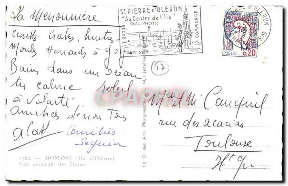 Allgemeiner Blick auf die Dünen — St-Pierre-d'Oléron — Verlag Real-Photo - Rückseite