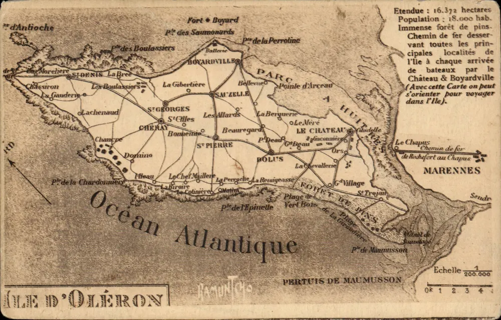 Ilha de Oléron — Carta topográfica — editor PERTUIS DE MAUMUSON - Frente
