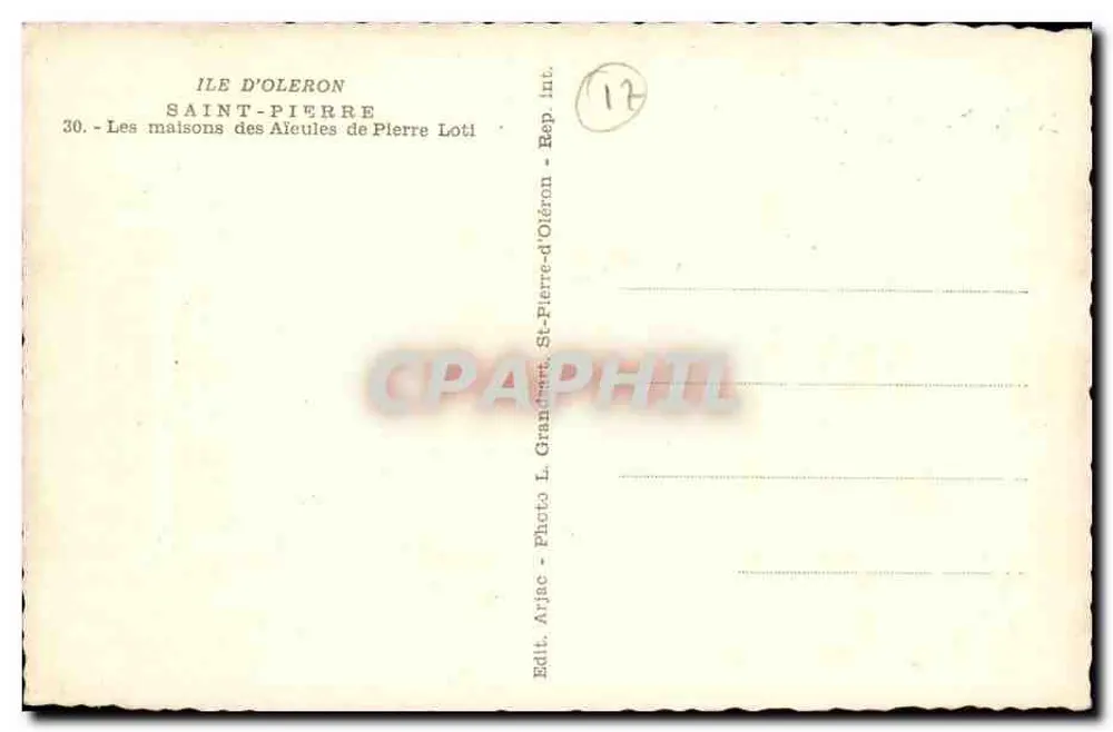 Saint-Pierre-d'Oléron — Die Häuser der Aileules von Pierre Loti — Verlag Arjac - Rückseite