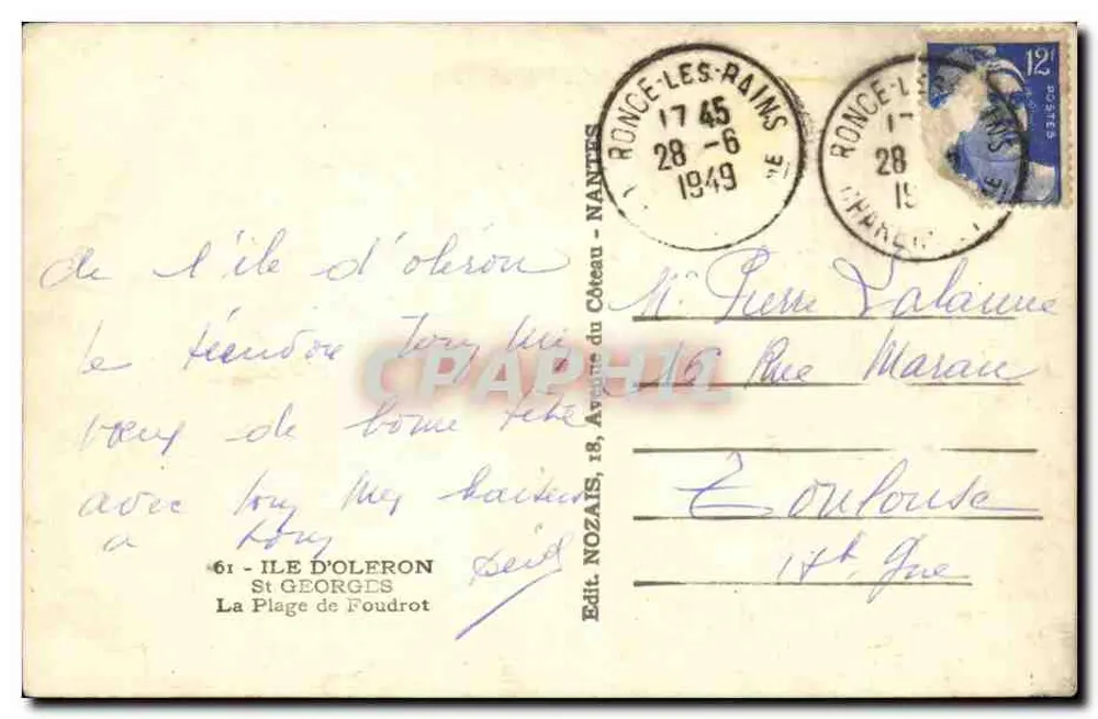 Der Foudrot-Strand — Insel Oleron — Verlag Georges, n°61 - Rückseite