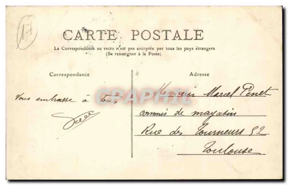 ROCHEFORT-sur-MER — A Caserna Charente — editor não identificado - Verso