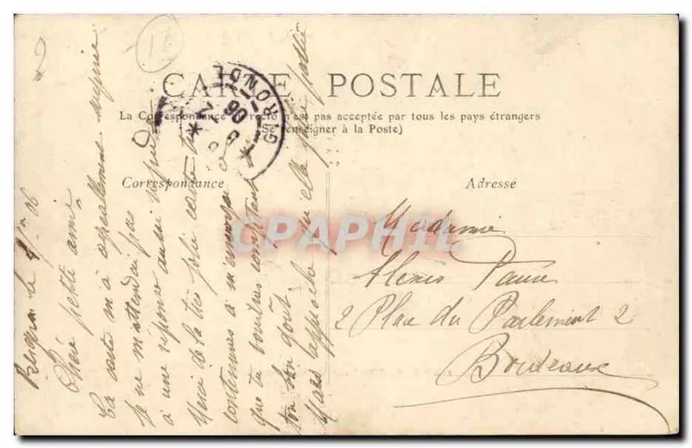 ROCHEFORT-sur-MER — Place Colbert — Cl. Galeries Parisiennes n°1 - Verso