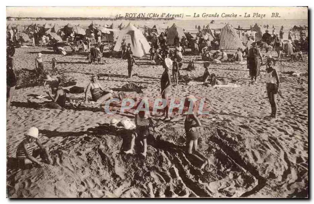 Royan (Côte d'Argent) — La Grande Conche — A Praia — Bloc frères, editores, Bordeaux - Frente