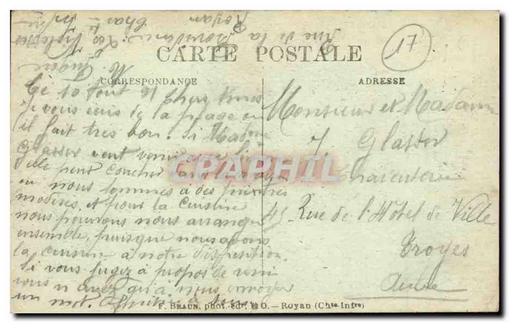 ROYAN — A Praia — Charente-Inférieure — F. Braun, fot. ed. - Verso
