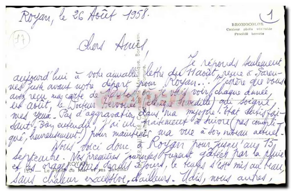 Royan — La spiaggia e i suoi giardini — Tito - Verso