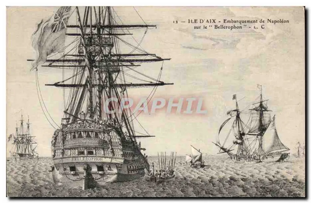 Insel Aix - Embarkation von Napoleon auf dem "Bellerophon" - L. C. - Vorderseite