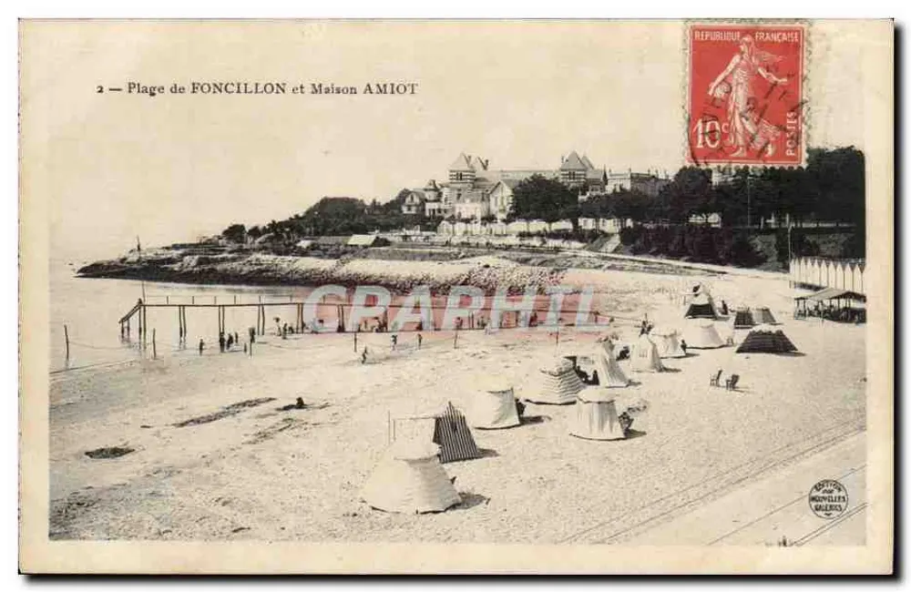 Spiaggia di Foncillon e Casa Amiot — Editore: Parigi, da Monniers & Cie - Recto