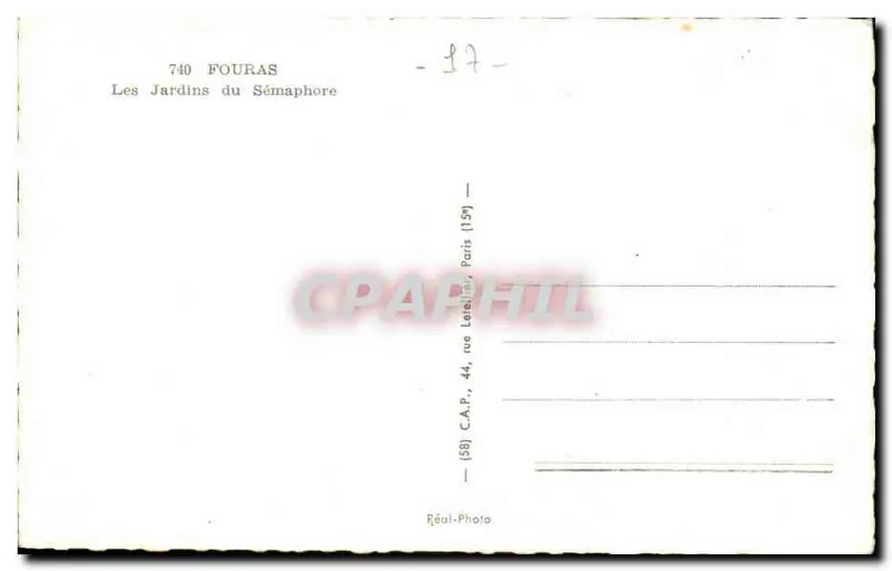 Os Jardins do Sémaphore — Fouras — C.A.P. Paris - Verso