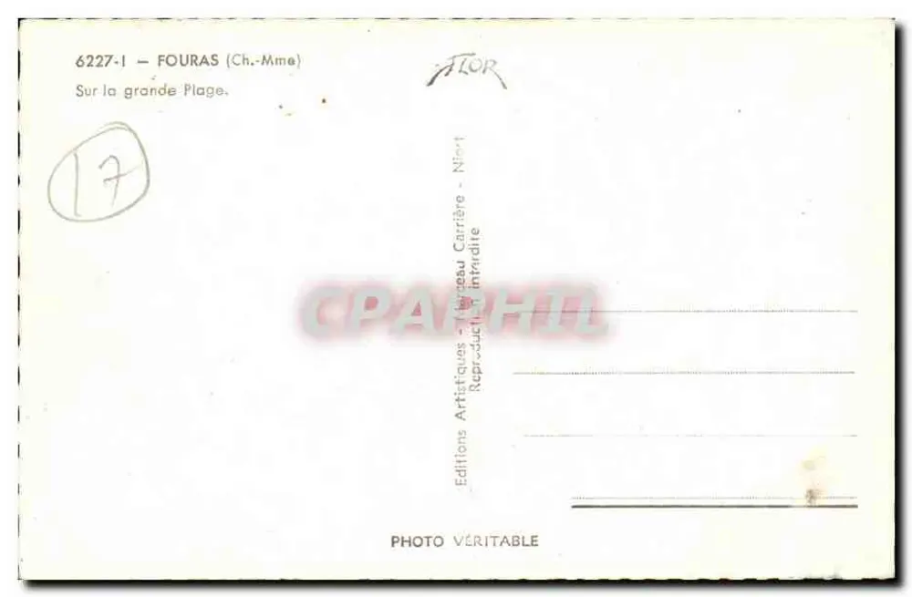 Fouras — Na Grande Praia — Edições Artísticas Niot - Verso