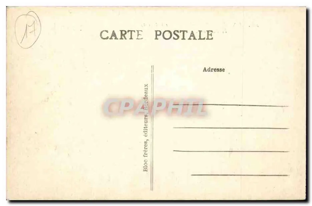 Saint-Palais-sur-Mer (Côte d'Argent) — O Pont do Diabo — Bloch frères, editores, Bordeaux, n° 219 - Verso