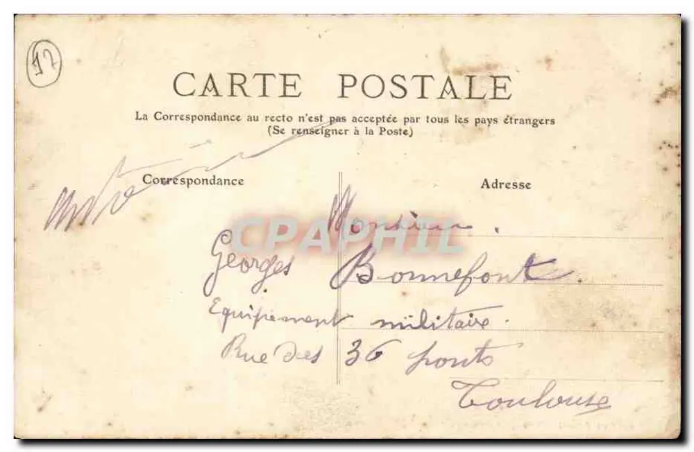 Saintes — Abbaye des Dames, Caserne du 6e de Ligne — Collection Rolland, N° 30 - Verso