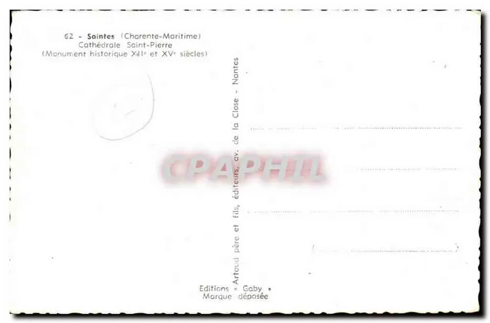 Saintes - Katedra św. Piotra — Zabytkowy monument z XII i XV wieku — Wydawnictwo Gaby - Rewers