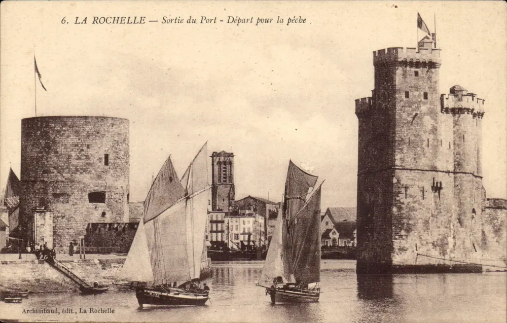 La Rochelle — Ansicht des Hafens — Abfahrt zum Fischen — Archimbaud, Verlag, La Rochelle - Vorderseite