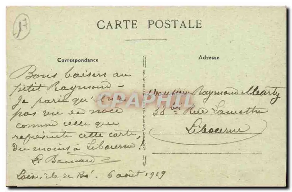 Insel Ré — Alte Rétaux-Kleidung — Sammlung R. M. St Merlin-de-Ré - Rückseite