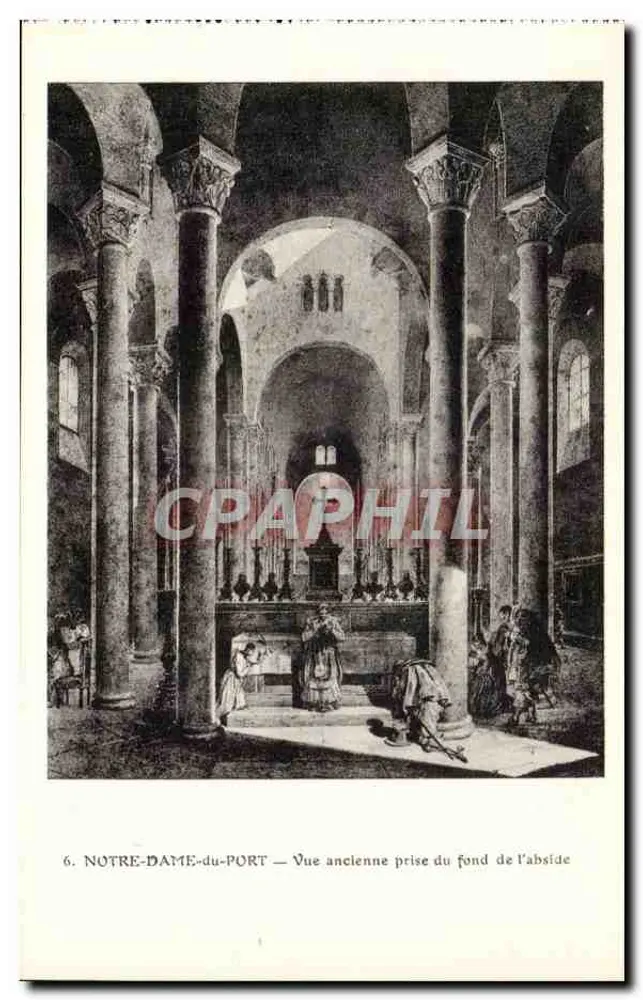 NOTRE-DAME-du-PORT — Alte Ansicht vom Fuß der Apse — Phototypie Benename, Reims - Vorderseite