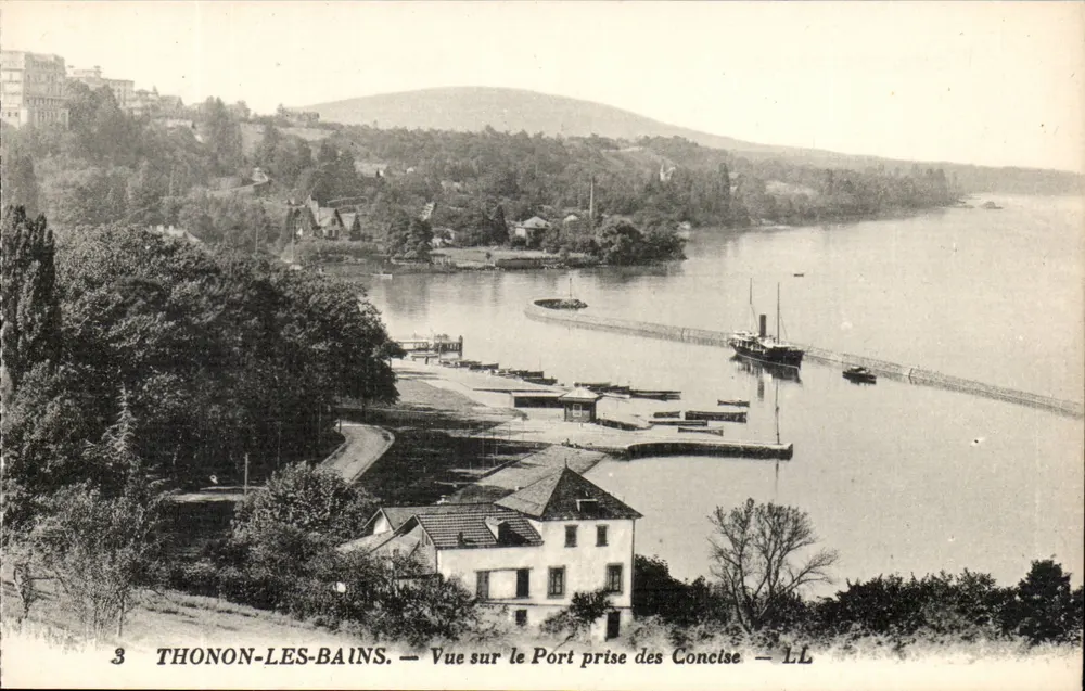 Thonon-les-Bains — Blick auf den Hafen von der Concise — LL - Vorderseite