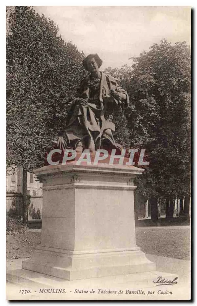 Mühle - Statue von Théodore de Banville, von Coulon - Vorderseite