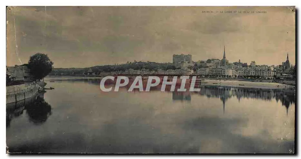 Saumur — Die Loire und der Quai de Longues — Panoramakarte - Vorderseite