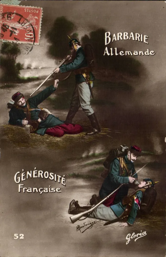 Deutsche Barbarei — Französische Großzügigkeit — Gloria, n°52 - Vorderseite