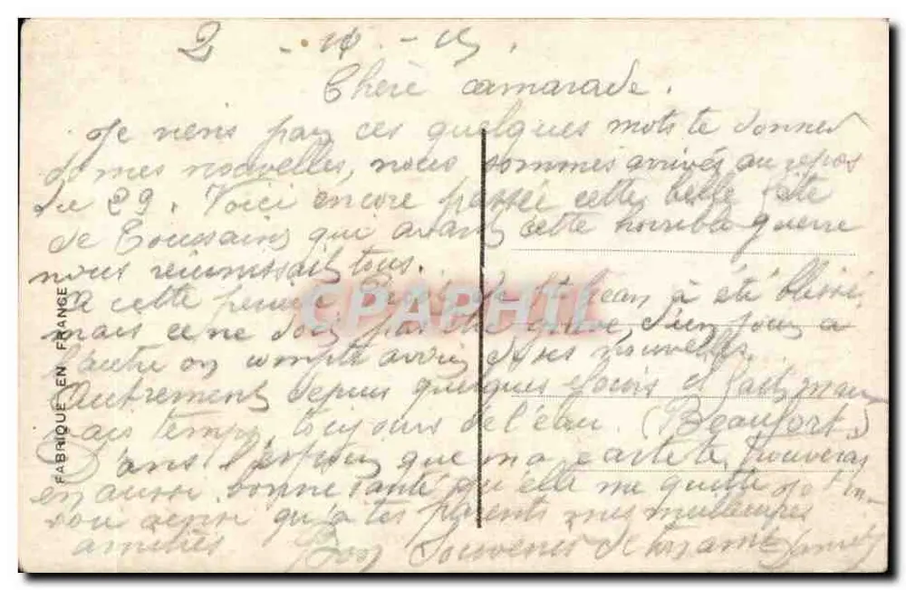 Horóscopo dos Poilus — REX 566 — editor REX - Verso