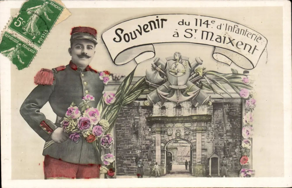 Erinnerung an das 114. Infanterieregiment in Saint-Maixent — unbekannter Verlag, Seriennummer nicht sichtbar - Vorderseite