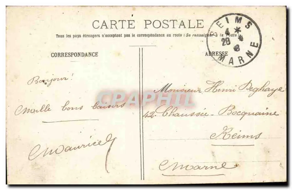 Caça às pulgas — Paris — E.R. Paris - Verso