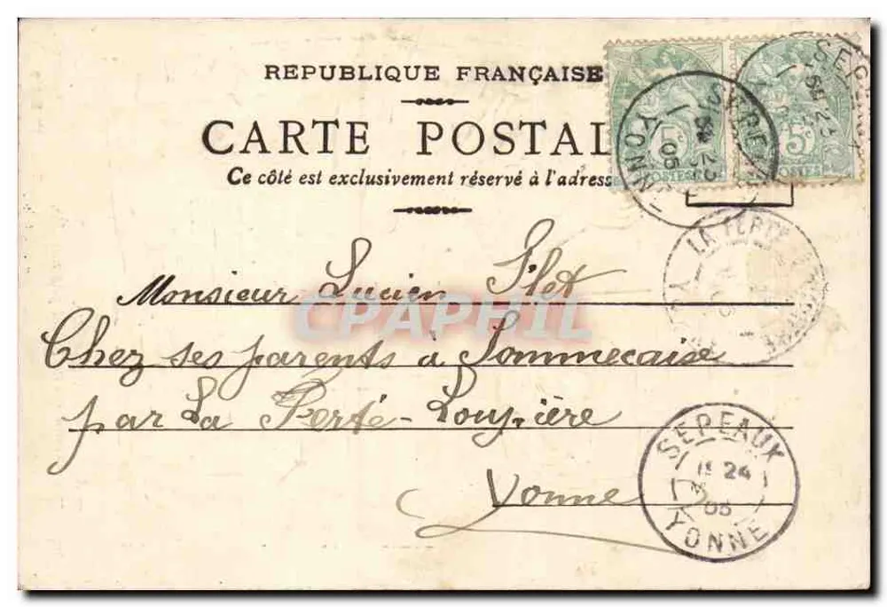 Due soldati caricaturati — caricatura militare — Frison, 1° serie - Verso