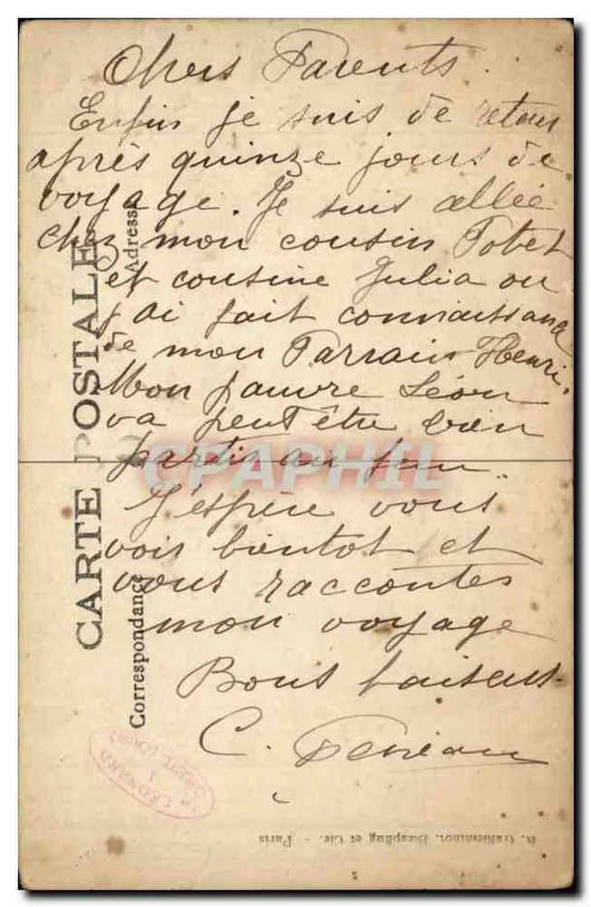 Gruppe Soldaten — Wald — Verlag Léonard, Paris - Rückseite
