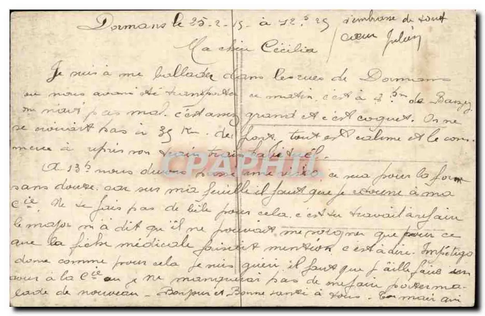 Verhör eines deutschen Gefangenen — Somepy (Marne) — J. Courcier Paris - Rückseite