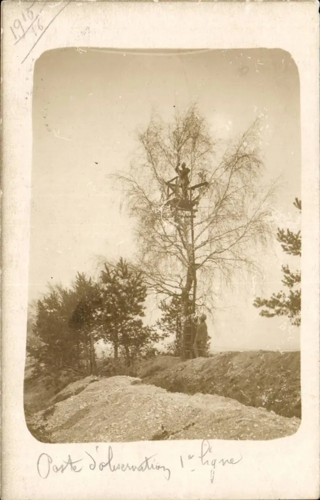 Beobachtung Erste Linie — Ansichtskarte aus dem Jahr 1916 - Vorderseite