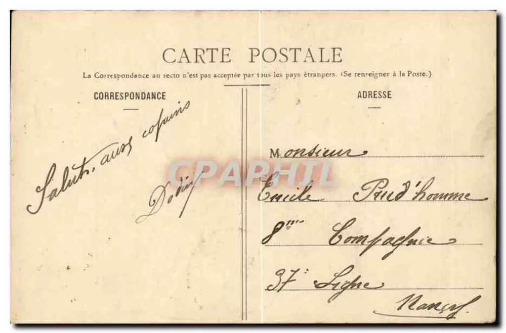 Soldado com képi — O Linguajar do Képi! — Fototipia A. BERNARD & Cie, Nancy - Verso