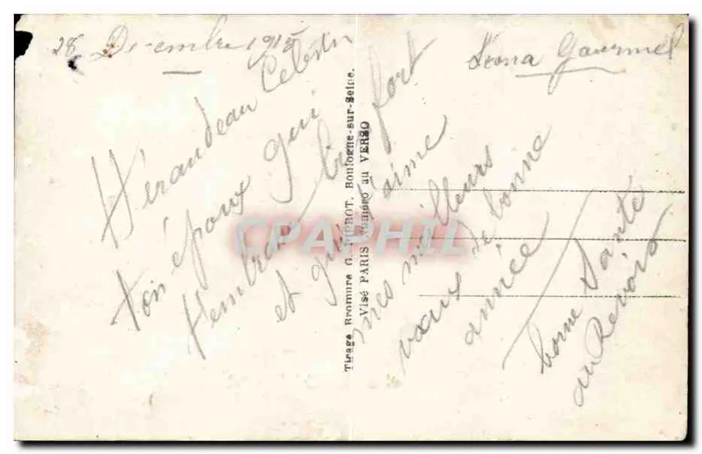 Soldado em uniforme — souvenir de Mourmelon — M.J. 202 - Verso