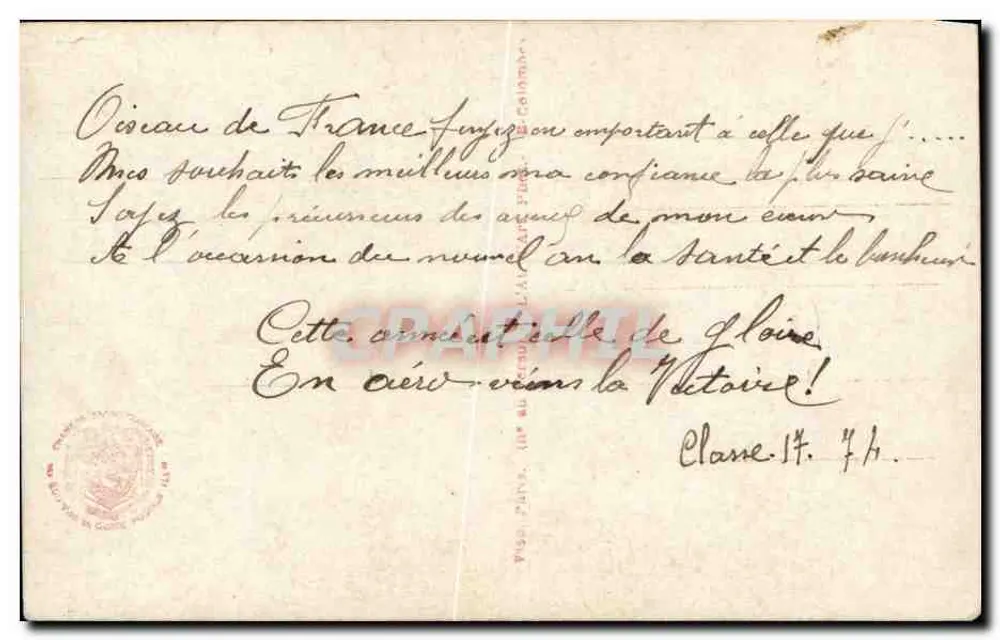 Oiseau de France! — Pilot und Mechaniker neben einem Flugzeug — Verlag Furia, Nr. 329 - Rückseite