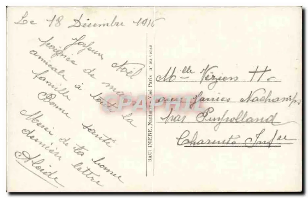 Soldado em uniforme — segurando buquês de rosas — editor 'La Pensée', n°213 - Verso