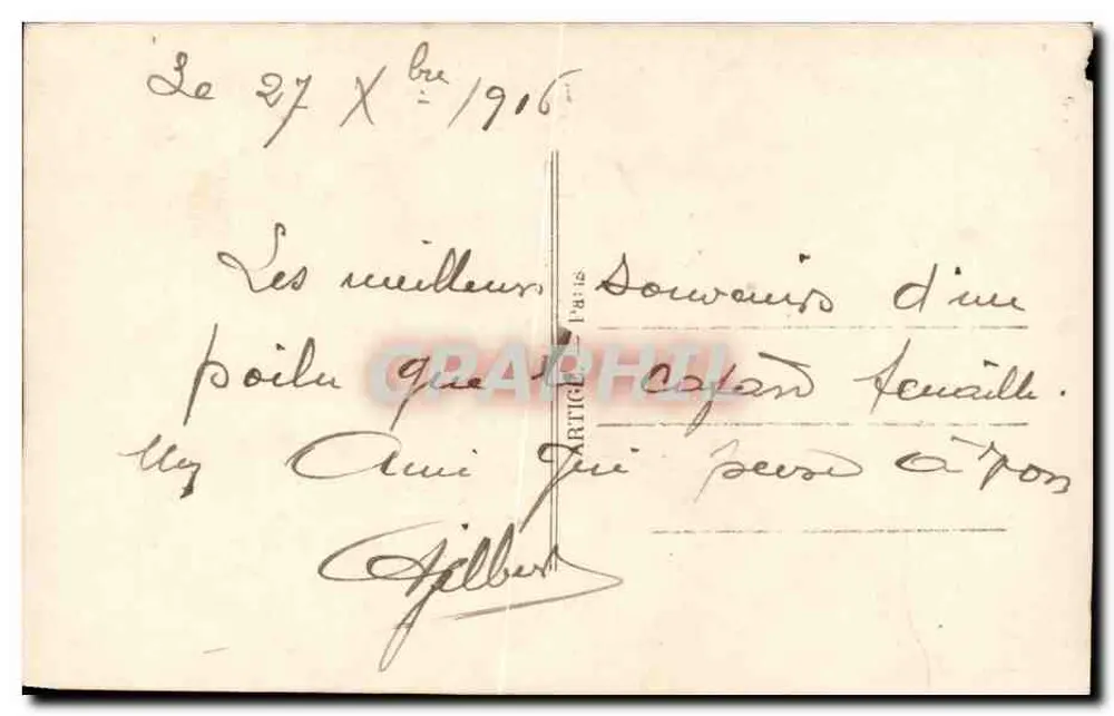 Soldado em uniforme — carta postal militar — La Favoriste, n°2357/12 - Verso